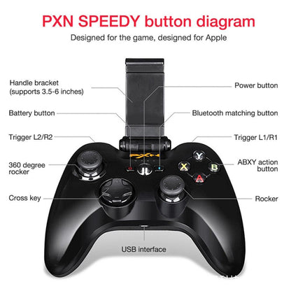 PXN PXN-6603 MFI Mobile Phone Wireless Bluetooth Game Handle Controller, Compatible with iOS System(Black) - Controller Gamepad by PXN | Online Shopping South Africa | PMC Jewellery