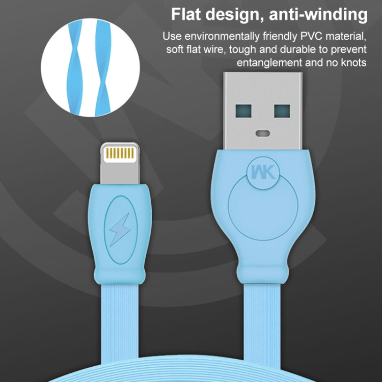 WK WDC-023i 2.4A 8 Pin Fast Charging Data Cable, Length: 2m(Blue) - Normal Style Cable by WK | Online Shopping South Africa | PMC Jewellery