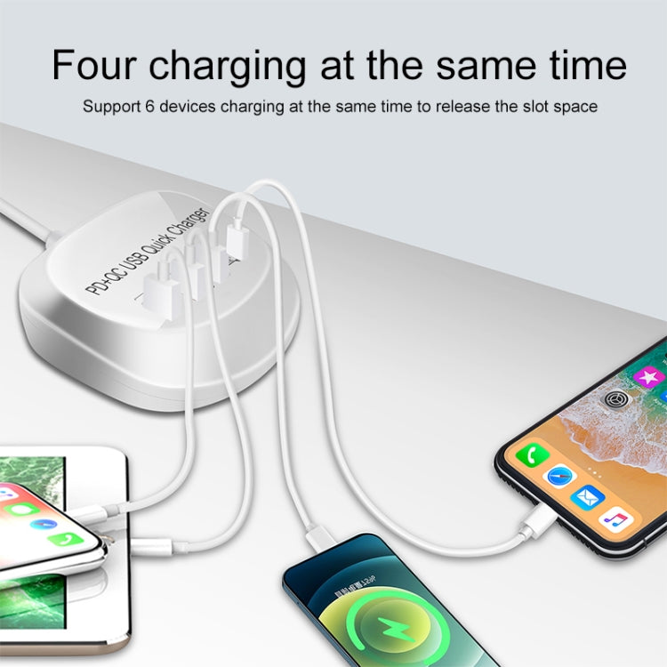 WLX-T3P 4 In 1 PD + QC Multi-function Smart Fast Charging USB Charger(EU Plug) - Multifunction Charger by PMC TechLife | Online Shopping South Africa | PMC TechLife