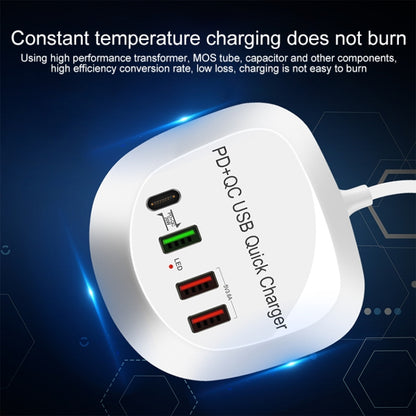 WLX-T3P 4 In 1 PD + QC Multi-function Smart Fast Charging USB Charger(UK Plug) - Multifunction Charger by PMC Jewellery | Online Shopping South Africa | PMC Jewellery