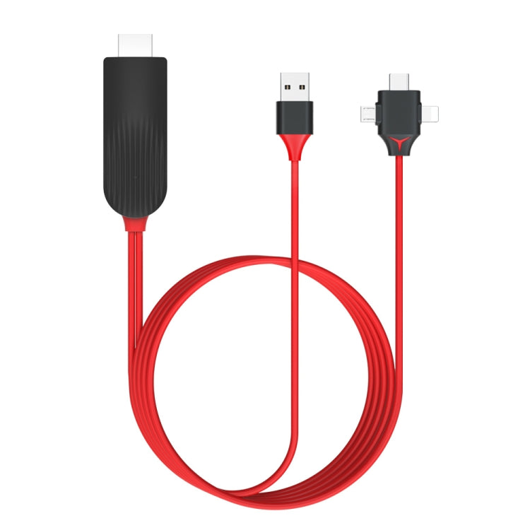 MiraScreen L7-8 3 in 1 8 Pin + Micro USB + USB-C / Type-C to HDMI Video Converter Cable, Cable Length: 2m - Video & Audio Cable by PMC TechLife | Online Shopping South Africa | PMC TechLife
