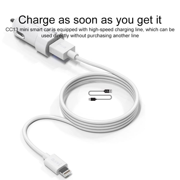 IVON CC13 QC 3.0 Fast Charging Car Charger (White) - Car Charger by IVON | Online Shopping South Africa | PMC Jewellery