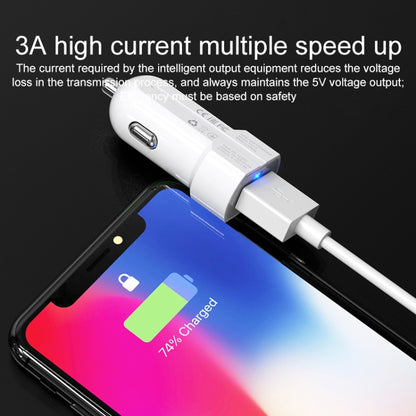 IVON CC13 QC 3.0 Fast Charging Car Charger Set with 8 Pin Charging Cable (White) - Car Charger by IVON | Online Shopping South Africa | PMC Jewellery