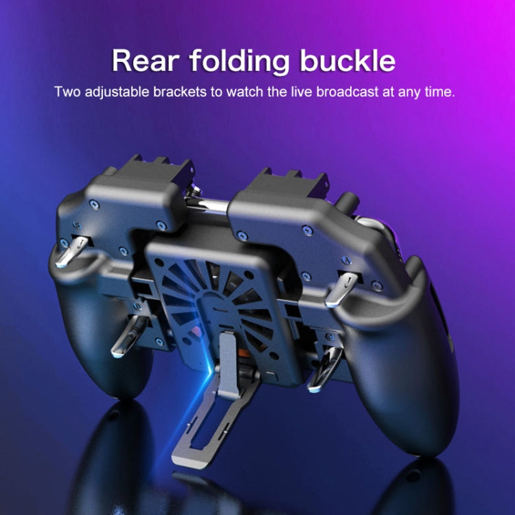 AK77 1200mAh Battery Edition Six-finger Linkage Multi-function Mobile Phone Gamepad with Bracket, Suitable for 4.7-6.5 inch Mobile Phones - Cooling Fan Radiator by PMC TechLife | Online Shopping South Africa | PMC TechLife