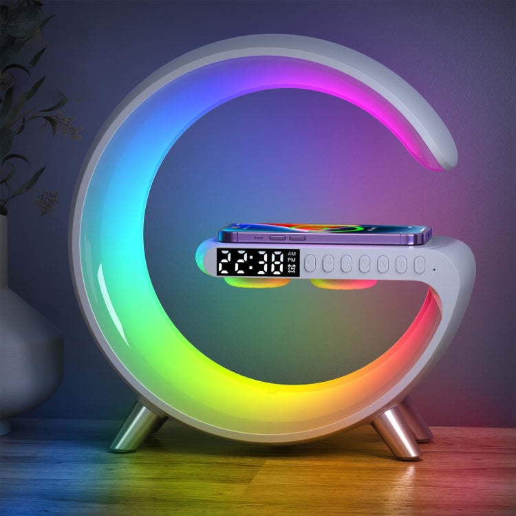 N69 Smart Bluetooth Speaker Support Wireless Charger & Alarm Clock & Ambient Light, EU Plug (White) - Desktop Speaker by PMC Jewellery | Online Shopping South Africa | PMC Jewellery