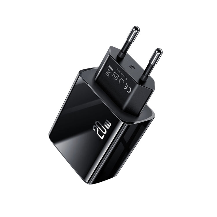 USAMS US-CC133 T40 PD + QC3.0 Ports Fast Charger Power Adapter with Digital Display, EU Plug - USB Charger by USAMS | Online Shopping South Africa | PMC Jewellery