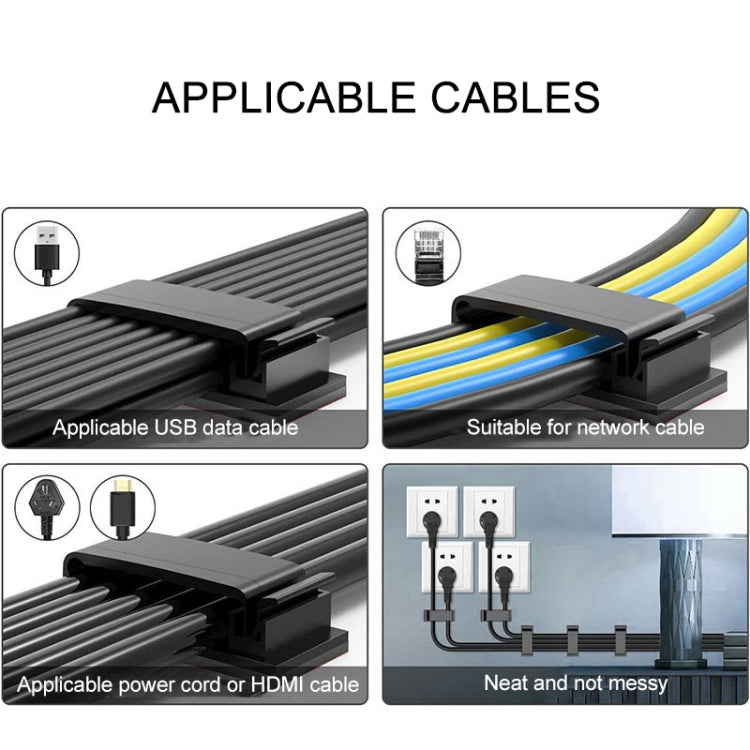 HG2613 20 PCS Desktop Data Cable Organizer Fixing Clip (White) - Cable Organizer by PMC Jewellery | Online Shopping South Africa | PMC Jewellery