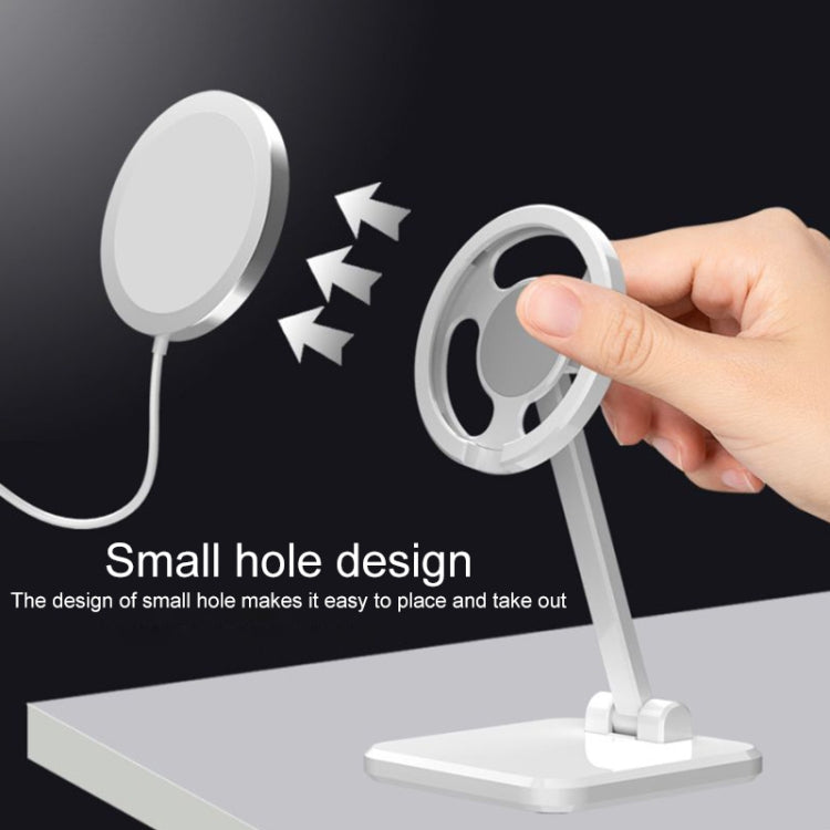 F8 Foldable Magnetic 360-degree Rotating Bracket for MagSafe Magnetic Wireless Charger (Pink) - Desktop Holder by PMC TechLife | Online Shopping South Africa | PMC TechLife