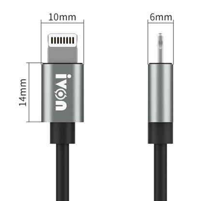 IVON CA73 2.4A 8 Pin Fast Charging Data Cable, Length: 2m(White) - Normal Style Cable by IVON | Online Shopping South Africa | PMC Jewellery