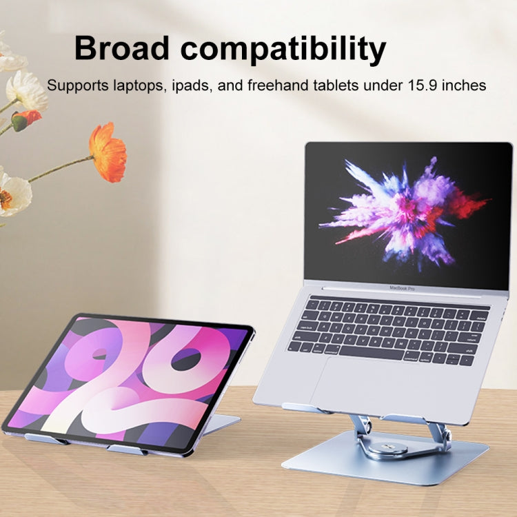R-JUST HZ39 Triangular Swivel Lift Laptop Stand (Silver) - MacBook Holder by R-JUST | Online Shopping South Africa | PMC Jewellery