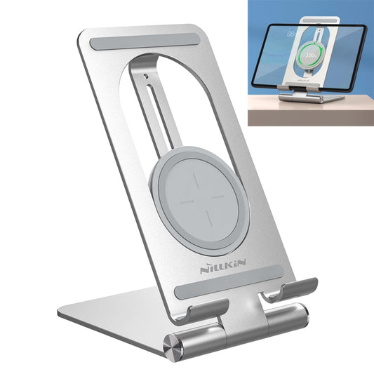NILLKIN PowerHold Tablet Wireless Charging Stand (Silver) - Desktop Holder by NILLKIN | Online Shopping South Africa | PMC Jewellery