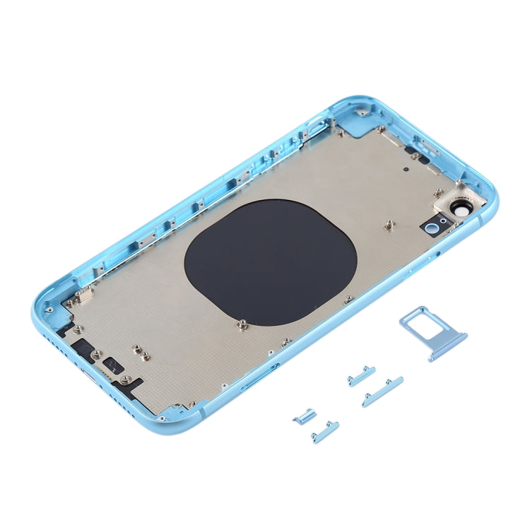 Back Housing Cover with Camera Lens & SIM Card Tray & Side Keys for iPhone XR(Blue) - Back Cover by PMC TechLife | Online Shopping South Africa | PMC TechLife
