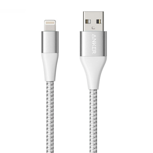 ANKER A8452 Powerline+ II USB to 8 Pin Apple MFI Certificated Nylon Pullable Carts Charging Data Cable, Length: 0.9m(Silver) - MFI Cable by ANKER | Online Shopping South Africa | PMC Jewellery | Buy Now Pay Later Mobicred