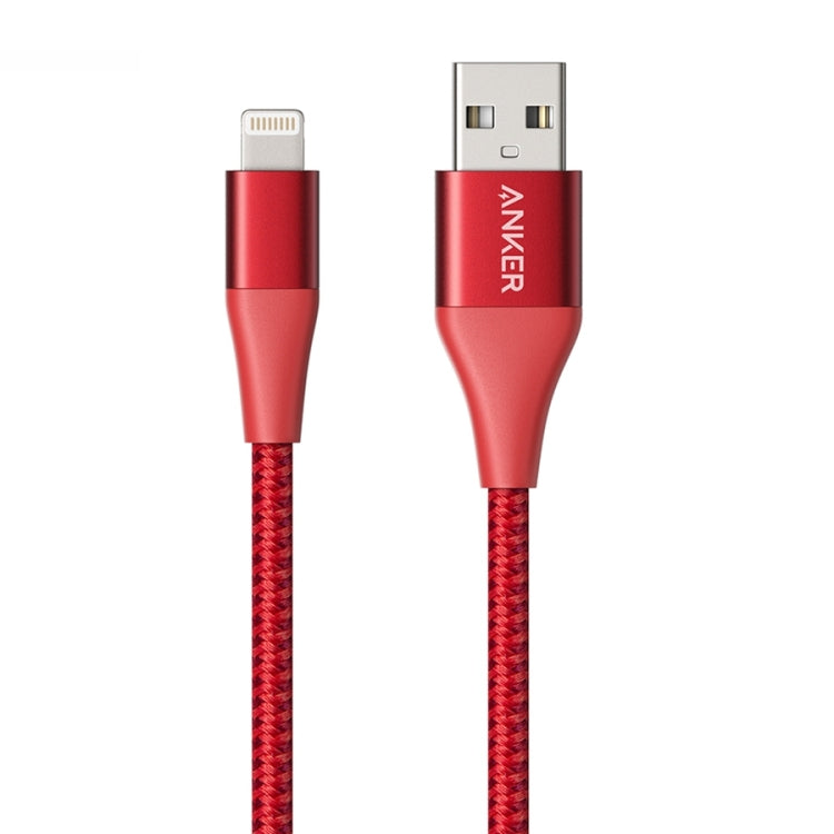 ANKER A8453 Powerline+ II USB to 8 Pin Apple MFI Certificated Nylon Pullable Carts Charging Data Cable, Length: 1.8m(Red) - MFI Cable by ANKER | Online Shopping South Africa | PMC Jewellery