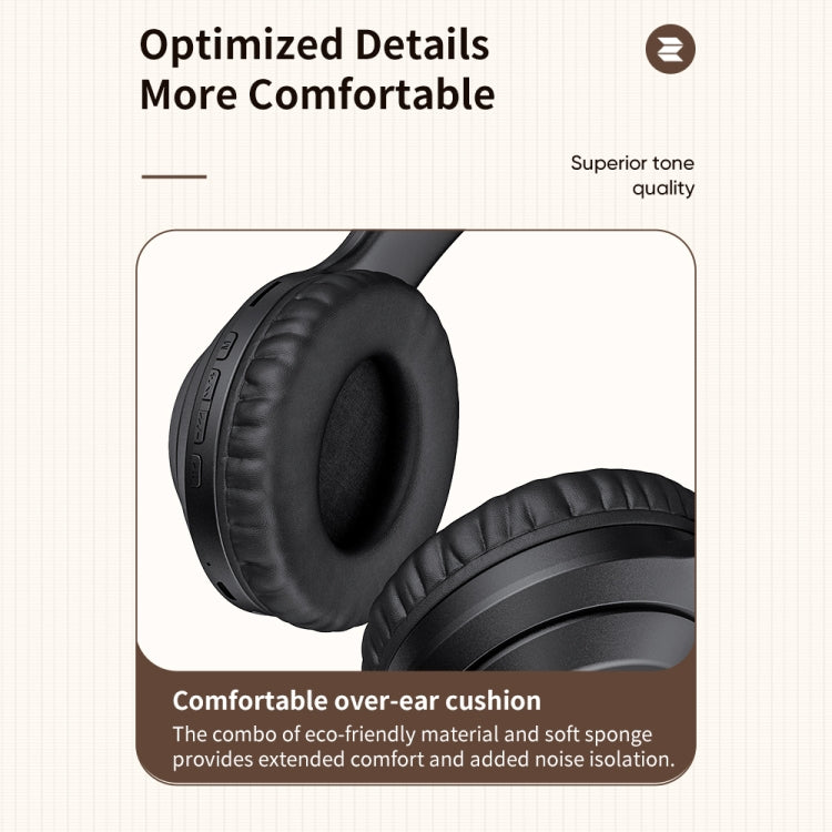 ROCK Space O2 HiFi Bluetooth 5.0 Wireless Headset with Mic, Support TF Card(Black) - free shipping - PMC TechLife - Order now!