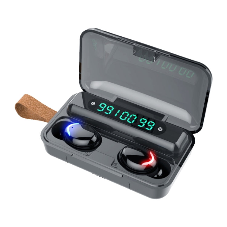 F9-5C Three-screen Digital Display Noise Reduction Bluetooth Earphone with Hand Strap(Black) - Bluetooth Earphone by PMC TechLife | Online Shopping South Africa | PMC TechLife