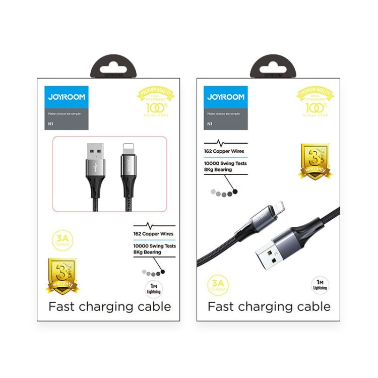 JOYROOM S-0230N1 N1 Series 0.2m 3A USB to 8 Pin Data Sync Charge Cable for iPhone, iPad(Black) - Normal Style Cable by JOYROOM | Online Shopping South Africa | PMC Jewellery