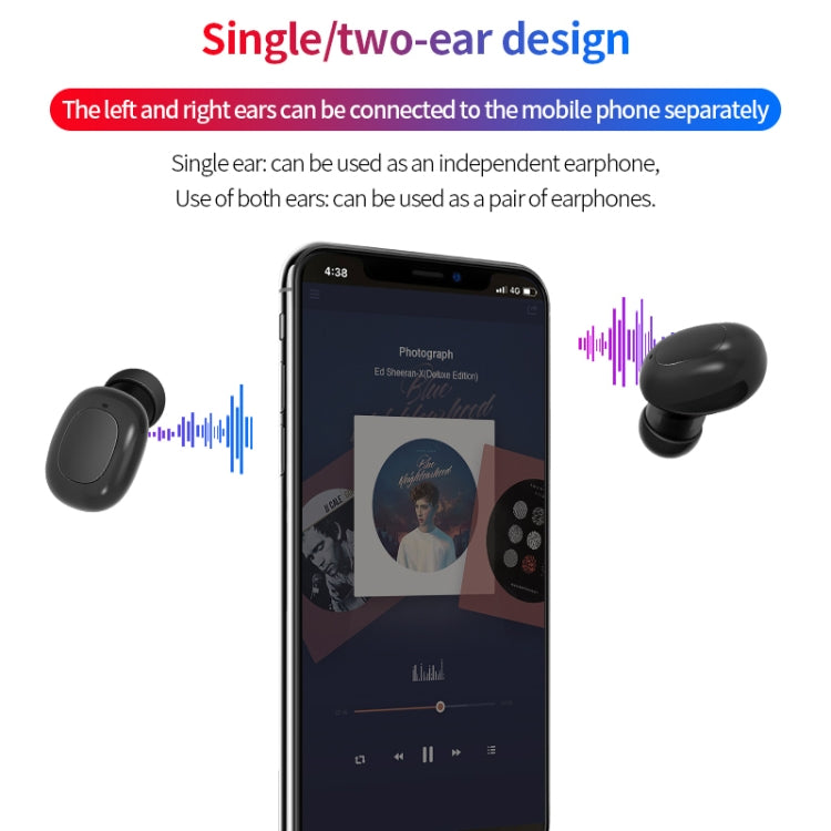 A10 TWS Space Capsule Shape Wireless Bluetooth Earphone with Magnetic Charging Box & Lanyard, Support HD Call & Automatic Pairing Bluetooth(Black White) - TWS Earphone by PMC TechLife | Online Shopping South Africa | PMC TechLife
