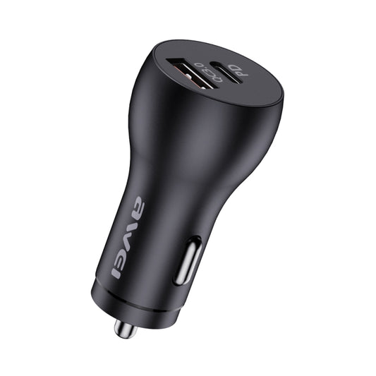 awei C-822 18W PD 8 Pin + 18W QC 3.0 USB Interface Car Charger(Black) - Car Charger by awei | Online Shopping South Africa | PMC Jewellery