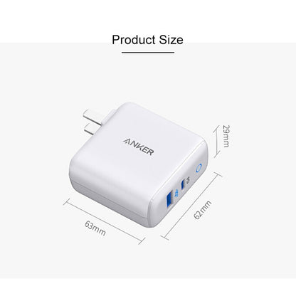 ANKER A2626 33W PowerPort PD USB-C / Type-C Interface + PowerIQ 2.0 USB-A Interface Wall Charger, US Plug(White) - USB Charger by ANKER | Online Shopping South Africa | PMC Jewellery | Buy Now Pay Later Mobicred