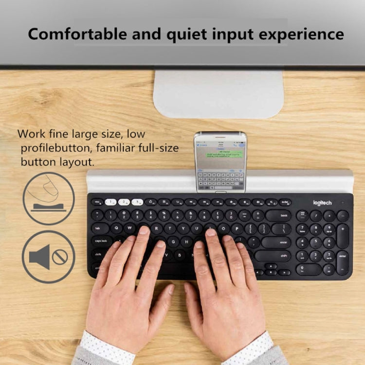 Logitech K780 Multi-device Bluetooth + Unifying Dual Mode Wireless Keyboard with Stand (Black) - Wireless Keyboard by Logitech | Online Shopping South Africa | PMC Jewellery | Buy Now Pay Later Mobicred