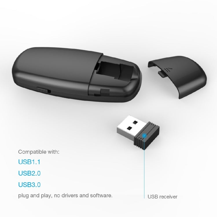 Doosl DSIT011 2.4GHz Mini Rechargeable PowerPoint Presentation Remote Control, Control Distance: 100m(Black) -  by DOOSL | Online Shopping South Africa | PMC TechLife | Buy Now Pay Later Mobicred