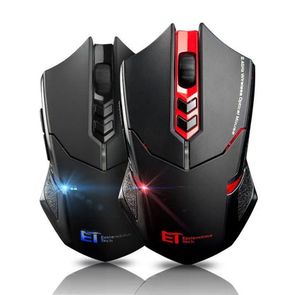 ET X-08 7-keys 2400DPI 2.4G Wireless Mute Gaming Mouse with USB Receiver & Colorful Backlight (Red) - Wireless Mice by PMC Jewellery | Online Shopping South Africa | PMC Jewellery