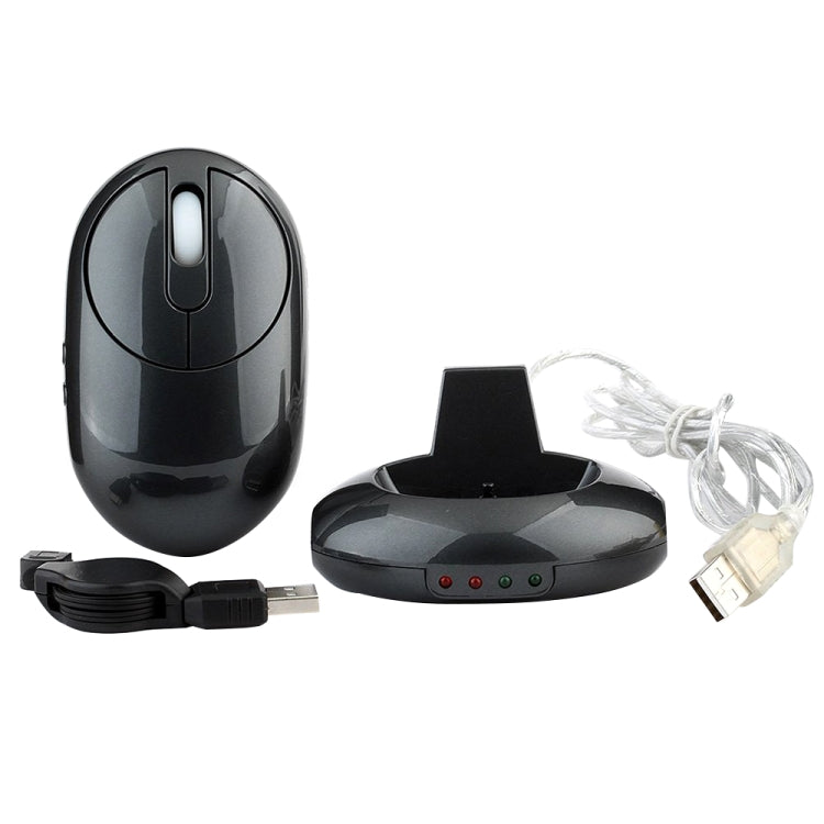 MZ-012 2.4G 1200 DPI Wireless Rechargeable Optical Mouse with 3 Ports USB HUB / Charging Dock(Grey) - free shipping - PMC TechLife - Order now!