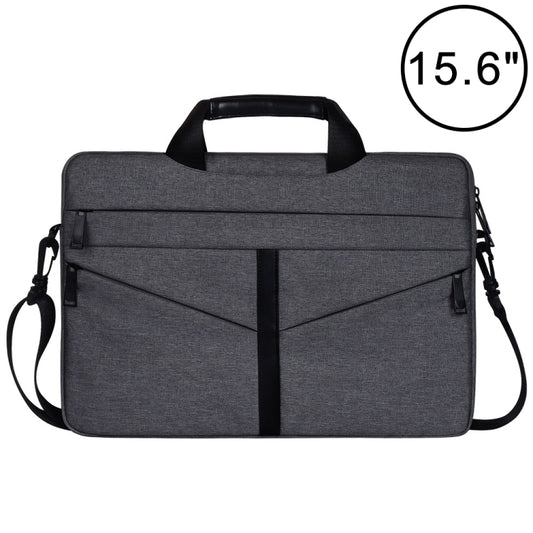 15.6 inch Breathable Wear-resistant Fashion Business Shoulder Handheld Zipper Laptop Bag with Shoulder Strap (Dark Gray) - 14.1 inch by PMC Jewellery | Online Shopping South Africa | PMC Jewellery
