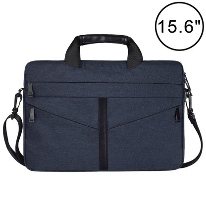 15.6 inch Breathable Wear-resistant Fashion Business Shoulder Handheld Zipper Laptop Bag with Shoulder Strap (Navy Blue) - 14.1 inch by PMC Jewellery | Online Shopping South Africa | PMC Jewellery