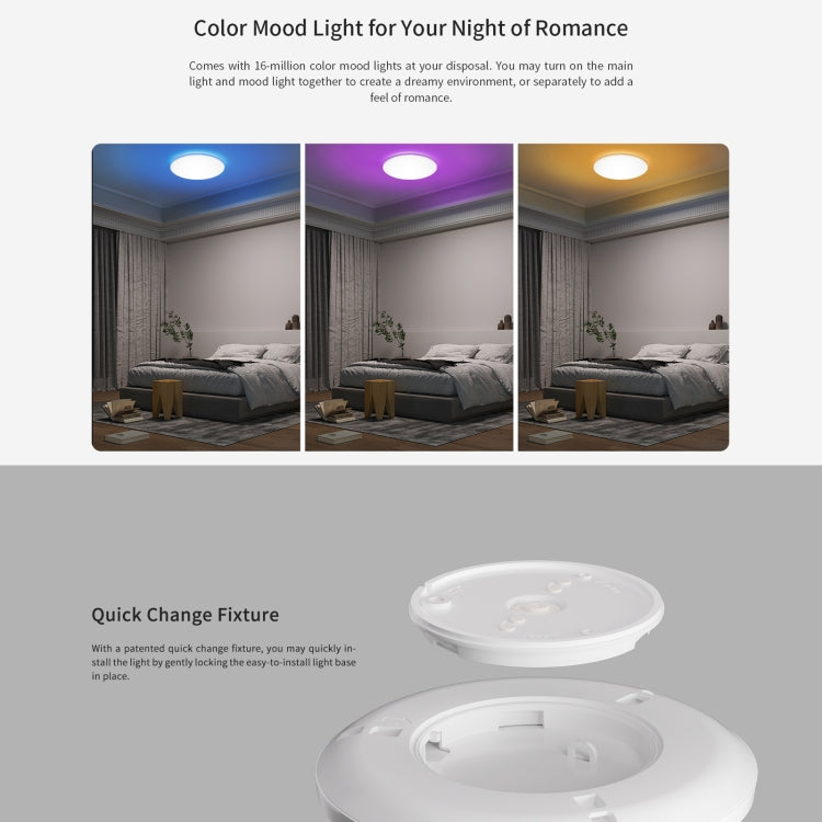 Yeelight Ultrathin Smart LED Ceiling Light, Diameter: 30cm - free shipping - PMC TechLife - Order now!