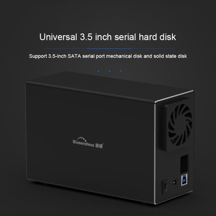 Blueendless USB-B Interface 3.5 inch 2 Bay RAID Combination Array HDD External Enclosure (UK Plug) - HDD Enclosure by Blueendless | Online Shopping South Africa | PMC Jewellery