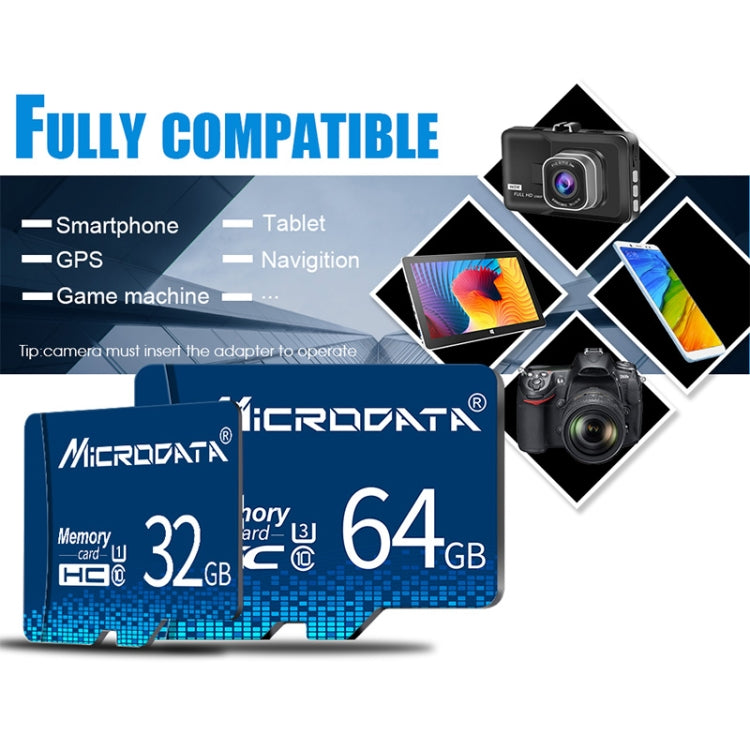 MICRODATA 64GB U3 Blue TF(Micro SD) Memory Card - free shipping - PMC TechLife - Order now!