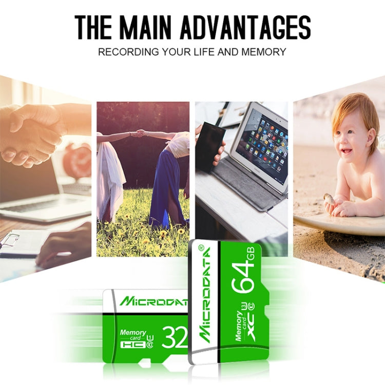 MICRODATA 32GB U1 Green and White TF(Micro SD) Memory Card - Micro SD Card by MiCRODATA | Online Shopping South Africa | PMC TechLife | Buy Now Pay Later Mobicred