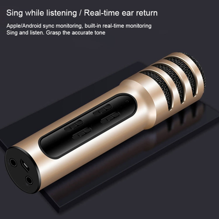 BGN-C7 Condenser Microphone Dual Mobile Phone Karaoke Live Singing Microphone Built-in Sound Card(Black) - Microphone by PMC TechLife | Online Shopping South Africa | PMC TechLife