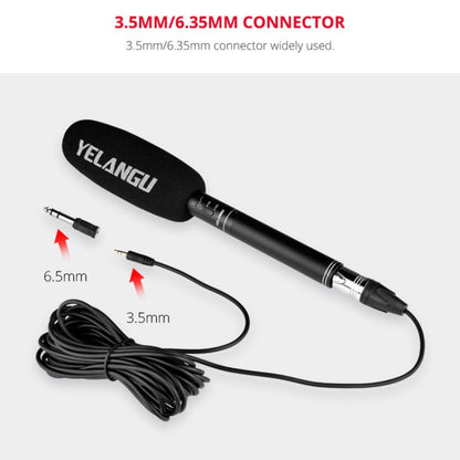 YELANGU YLG9933A MIC07 Professional Interview Condenser Video Shotgun Microphone with 6.5mm Audio Adapter & 3.5mm RXL Audio Cable(Black) - Camera Microphone by YELANGU | Online Shopping South Africa | PMC Jewellery | Buy Now Pay Later Mobicred