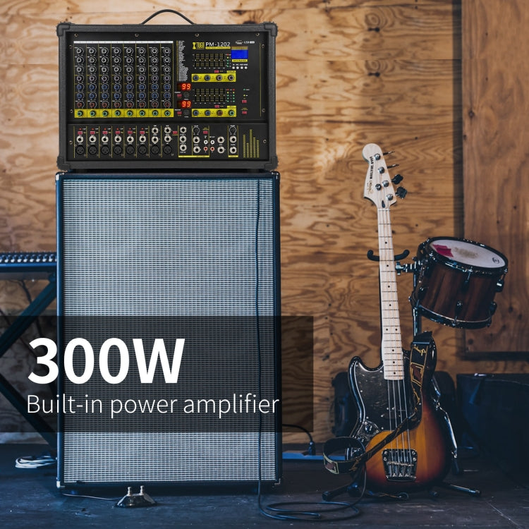 XTUGA PM1202 900W 10 Channel Stage Power Mixer 24Bit Multil-FX Processor Dual 99 DSP Effect DJ Amplifier (EU Plug) - Live Sound Effects Processors by XTUGA | Online Shopping South Africa | PMC TechLife