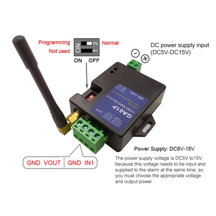 GA01P Mini Smart Power-off GSM SMS Phone Alarm Module - Module by PMC TechLife | Online Shopping South Africa | PMC TechLife | Buy Now Pay Later Mobicred