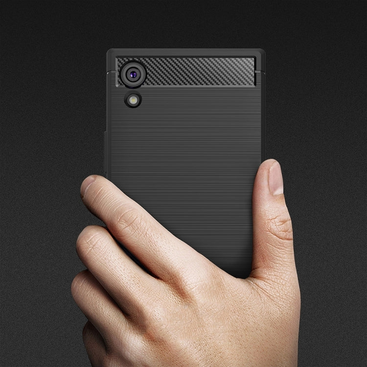 For Sony Xperia XA1 Brushed Texture Carbon Fiber Shockproof TPU Rugged Armor Protective Case(Grey) - free shipping - PMC TechLife - Order now!