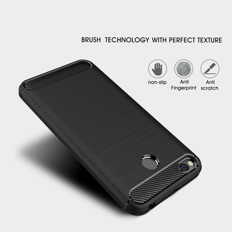 For Xiaomi  Redmi 4X  Brushed Carbon Fiber Texture Shockproof TPU Protective Cover Case(Red) - free shipping - PMC TechLife - Order now!