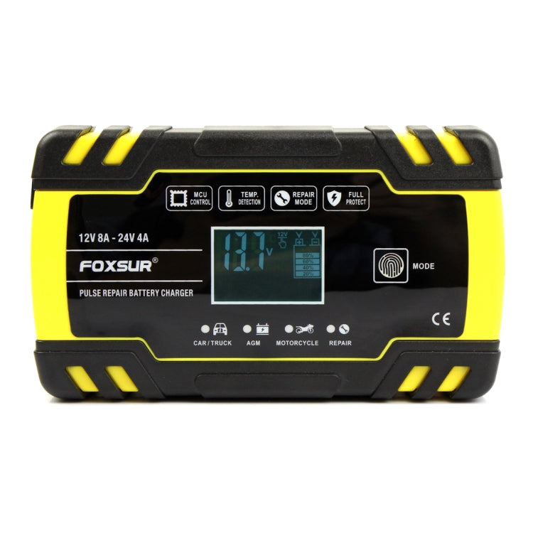 FOXSUR 12V-24V Car Motorcycle Truck Repair Battery Charger AGM Charger, EU Plug - Battery Charger by FOXSUR | Online Shopping South Africa | PMC Jewellery | Buy Now Pay Later Mobicred