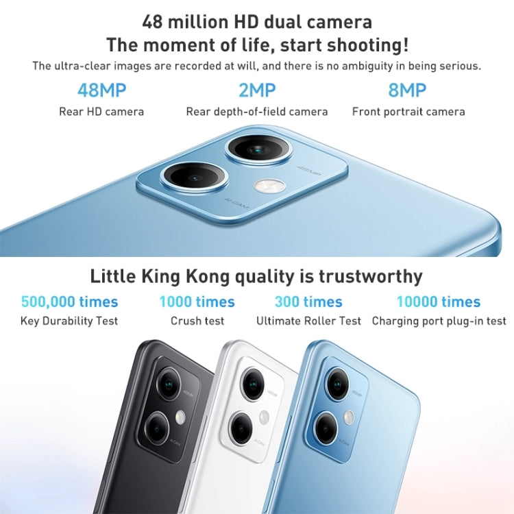 Xiaomi Redmi Note 12 5G, 48MP Camera, 8GB+128GB, Dual Back Cameras, 5000mAh Battery, Side Fingerprint Identification, 6.67 inch MIUI 13 Qualcomm Snapdragon 4 Gen1 Octa Core up to 2.0GHz, Network: 5G, Dual SIM, IR, Not Support Google Play(Blue) - Xiaomi Redmi by Xiaomi | Online Shopping South Africa | PMC Jewellery
