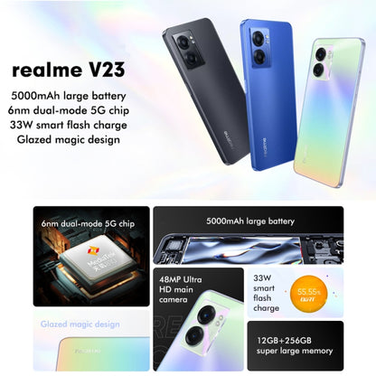 Realme V23 5G, 48MP Camera, 8GB+256GB, Dual Back Cameras, Side Fingerprint Identification, 5000mAh Battery, 6.58 inch Realme UI 3.0 / Android 12 MediaTek Dimensity 810 Octa Core up to 2.4GHz, Network: 5G, Support Google Play(Blue) - OPPO by Realme | Online Shopping South Africa | PMC Jewellery | Buy Now Pay Later Mobicred