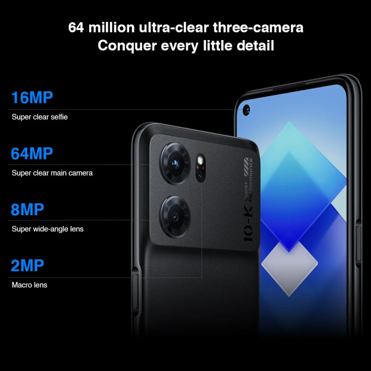 OPPO K10 5G, 12GB+256GB, 64MP Camera, Chinese Version, Triple Rear Cameras, Side Fingerprint Identification, 6.59 inch ColorOS 12.1 Dimensity 8000-MAX Octa Core up to 2.75Ghz, Network: 5G, Support Google Play(Black) - OPPO by OPPO | Online Shopping South Africa | PMC Jewellery