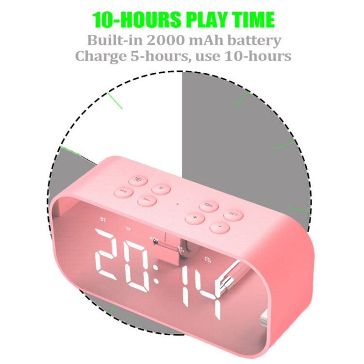 AEC BT501 Bluetooth 5.0 Mini Speaker with LED & Alarm Clock & Clock & Mirror, Support 32G TF Card(Red) - free shipping - PMC TechLife - Order now!