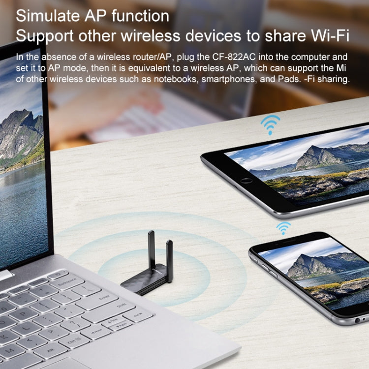 COMFAST CF-822AC 600Mbps 5G Dual-band Wifi USB Network Adapter Receiver - free shipping - PMC TechLife - Order now!