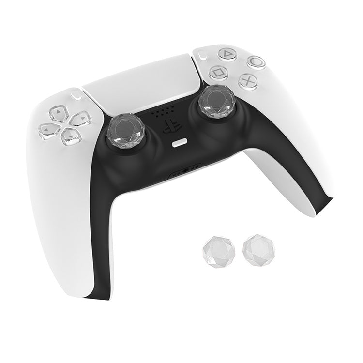 2 PCS Diamond Texture Games Grip Caps for PS5(Clear White) - Cases by PMC TechLife | Online Shopping South Africa | PMC TechLife