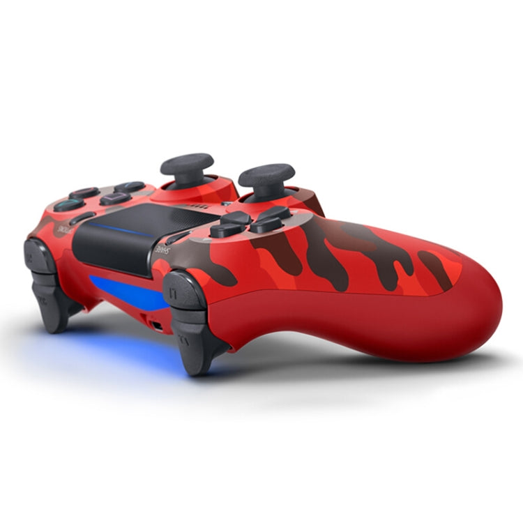 Camouflage Wireless Bluetooth Game Handle Controller with Lamp for PS4, EU Version(Red) - Gamepads by PMC Jewellery | Online Shopping South Africa | PMC Jewellery