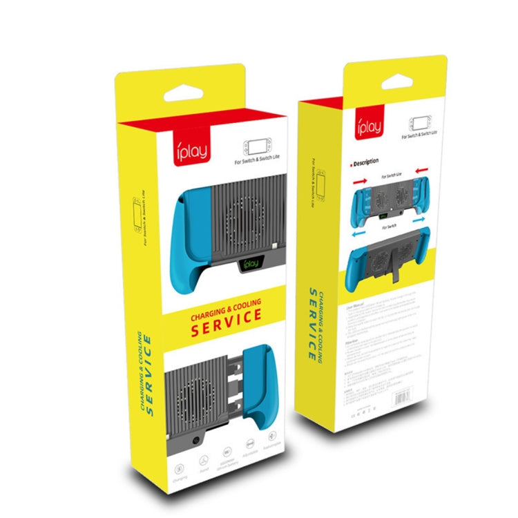 IPLAY Host Charging Grips Stand Shell Cooling Fan for Switch Lite(Blue) - Charger & Power by iplay | Online Shopping South Africa | PMC Jewellery | Buy Now Pay Later Mobicred