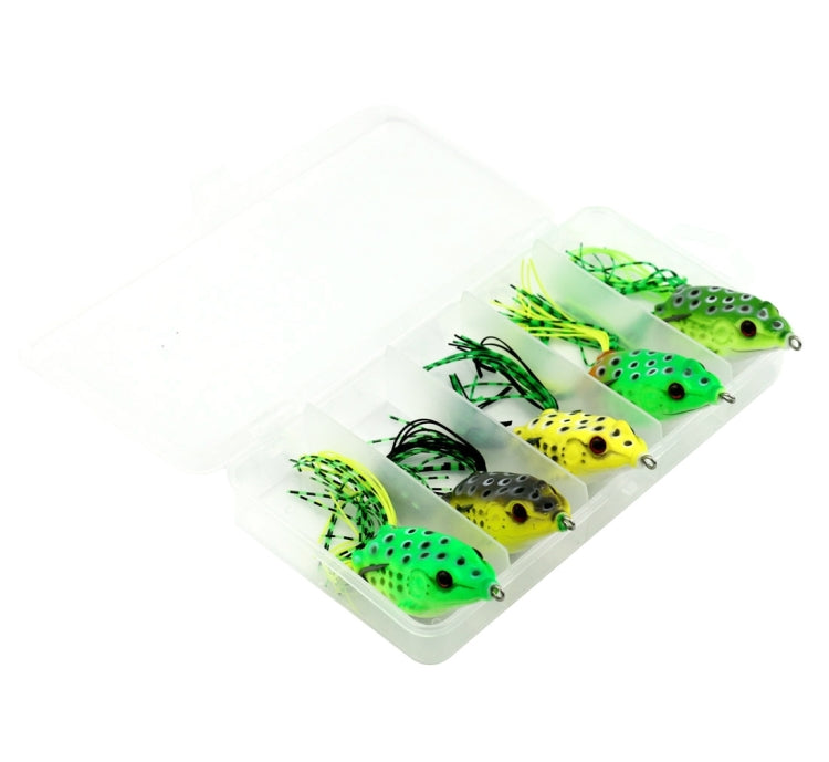HENGJIA 5 PCS Soft Baits Water-hit Fishing Lures Ray Frog Baits with Plastic Box - Fishing Lures by HENGJIA | Online Shopping South Africa | PMC TechLife | Buy Now Pay Later Mobicred